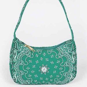 Bandana Paisley Print SM Shoulder Handbag - NWT - Green / White